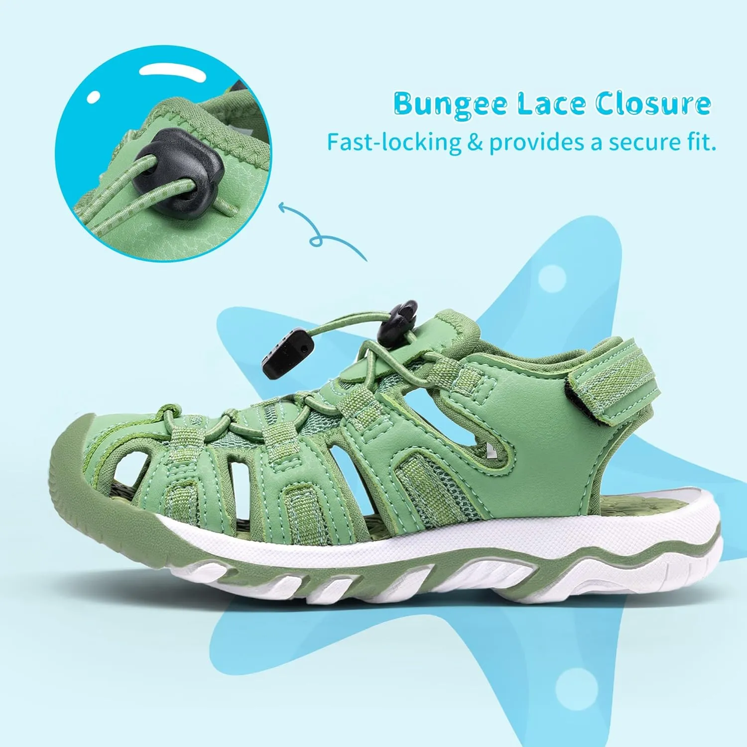 DREAM PAIRS Boys Girls Summer Outdoor Athletic Sport Sandals Walking Hiking Hook and Loop Adjustable Multicolor for Toddler/Little/Big Kids