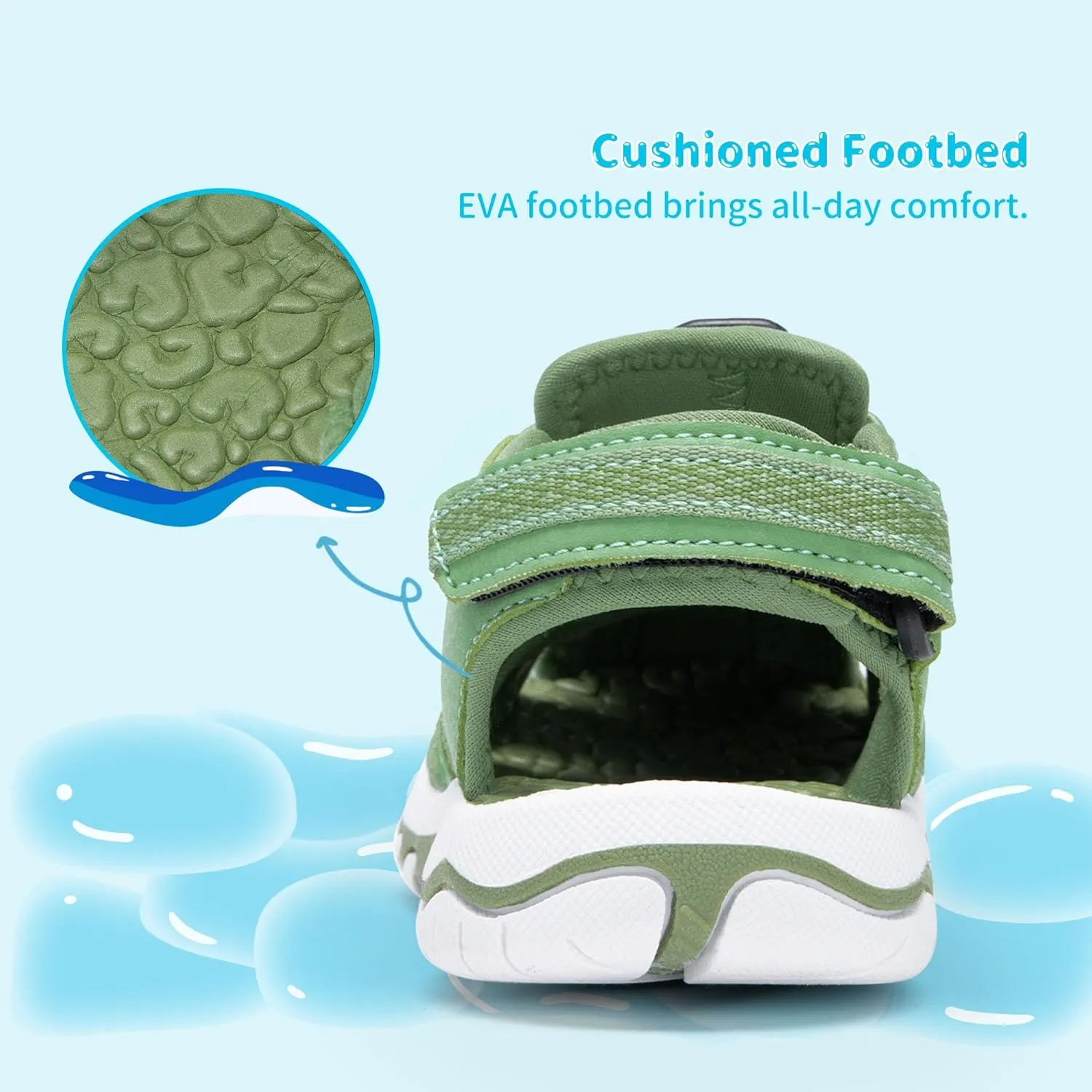 DREAM PAIRS Boys Girls Summer Outdoor Athletic Sport Sandals Walking Hiking Hook and Loop Adjustable Multicolor for Toddler/Little/Big Kids