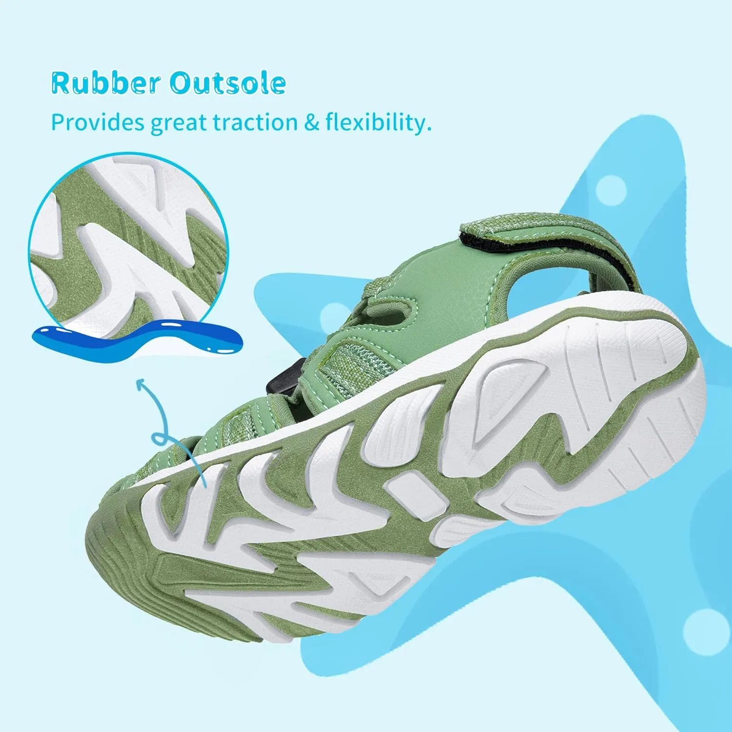 DREAM PAIRS Boys Girls Summer Outdoor Athletic Sport Sandals Walking Hiking Hook and Loop Adjustable Multicolor for Toddler/Little/Big Kids