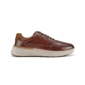 Edgware Leather Smart Casual Trainers - Cognac