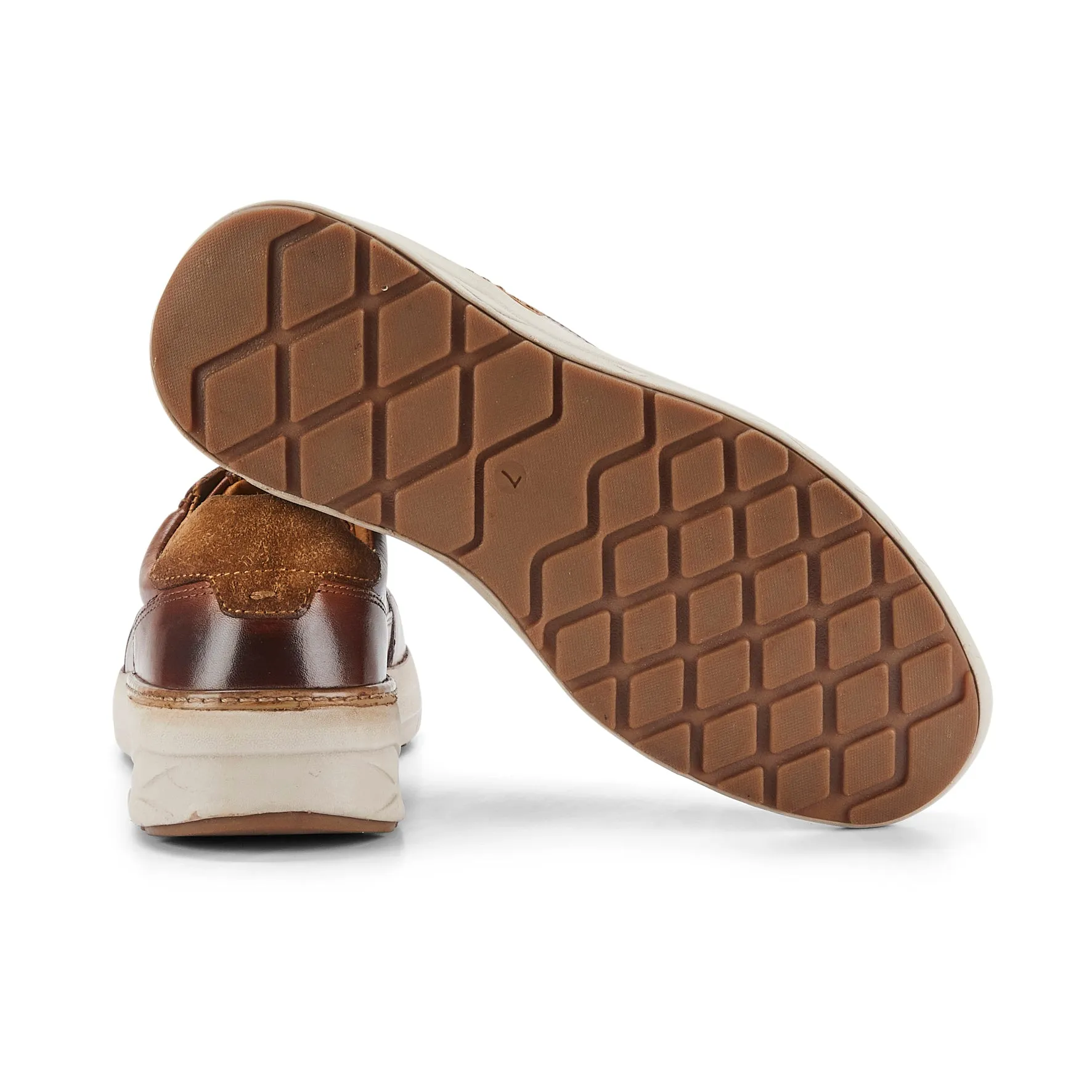 Edgware Leather Smart Casual Trainers - Cognac
