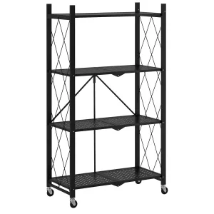 EKKIO Tier 4 Foldable Limited-time offer Storage Shelf (Black) Bulk discount