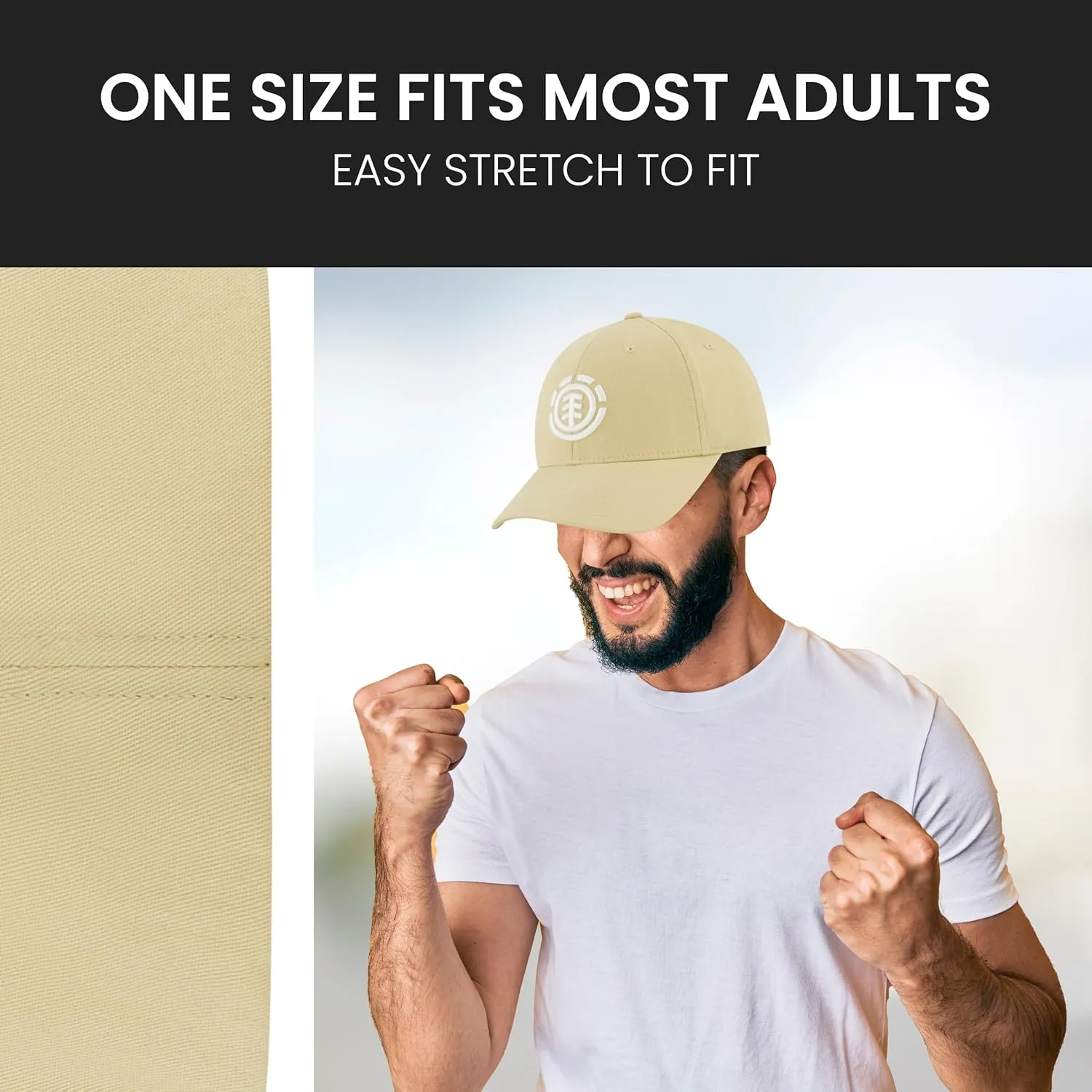 Element Baseball Hat, Adult Flex Fit Active Sport Cap with Curved Brim