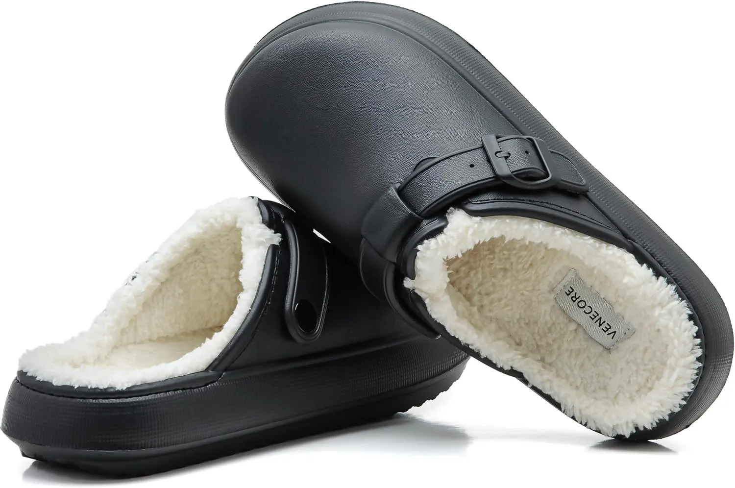Ellis Classic Fur Lined Clogs Waterproof Winter Fuzzy Slippers for Women Men Indoor and Outdoor