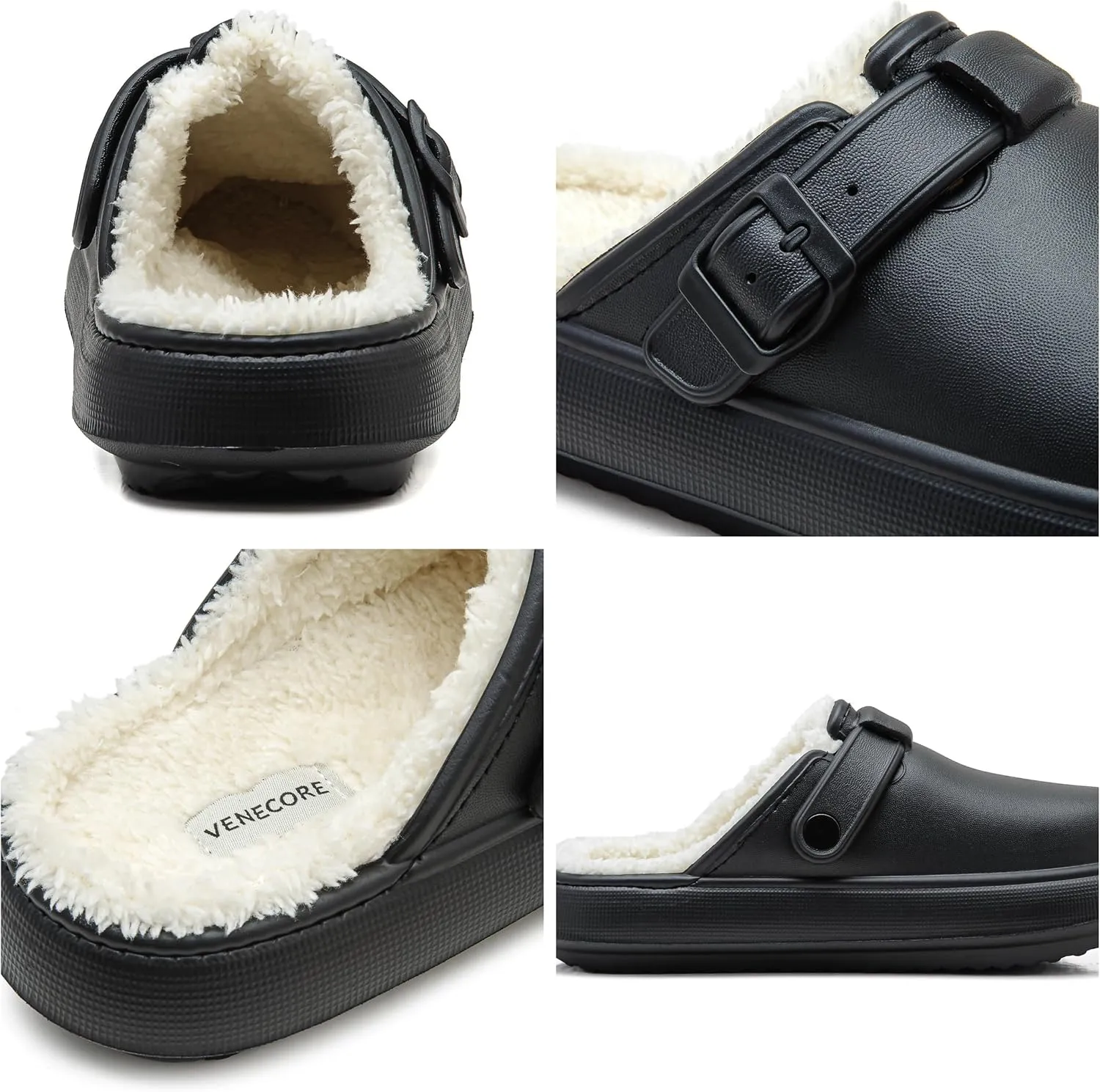 Ellis Classic Fur Lined Clogs Waterproof Winter Fuzzy Slippers for Women Men Indoor and Outdoor