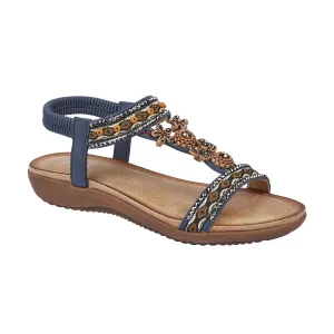 Emma Estepona Women's Beaded Sandal Navy