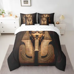 Erosebridal Comforter Set King Size 7 Piece,Egyptian Pharaoh Bedding Set with Sheet Set for Kids Adults,Ancient Egypt Tribe Exotic Bed in A Bag with Throw Pillow Covers,Reversible