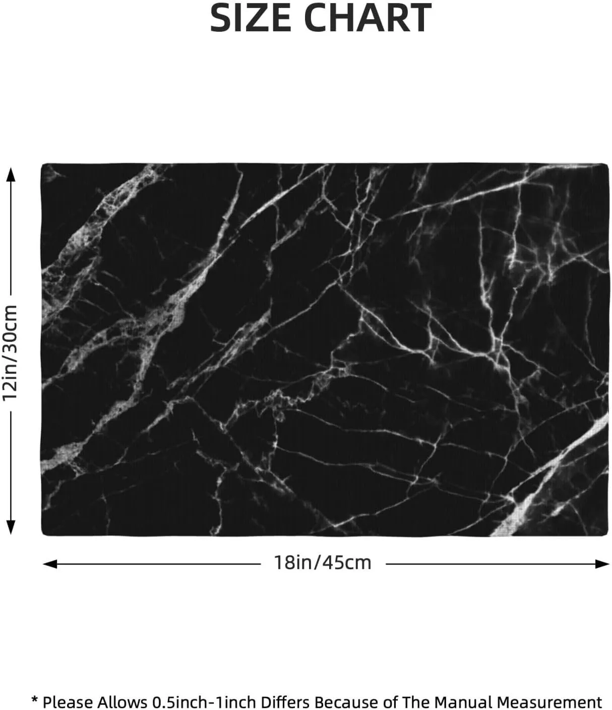 Fiokroo Black with White Marble Placemats Set of 6 Table Mats Table Tableware Place Mats with Non-Slip Heat-Resistant Washable for Dining Home Kitchen Party Indoor