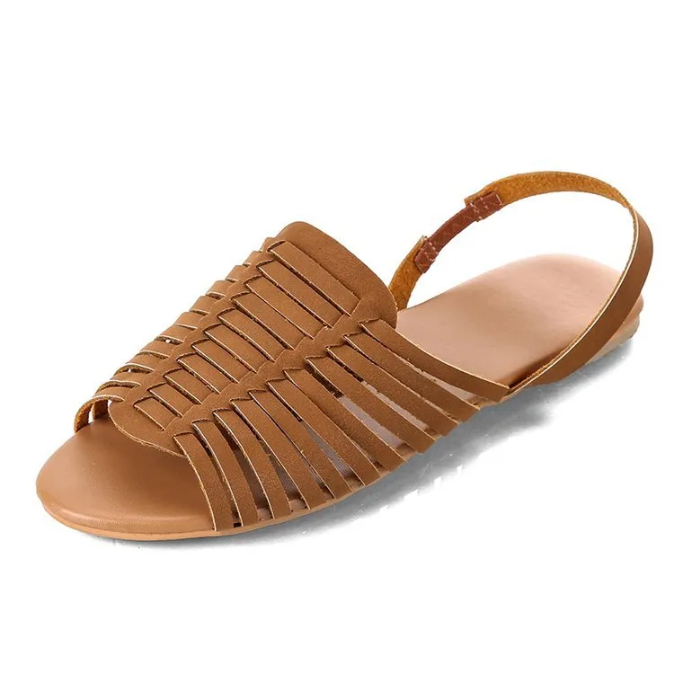 Flat Herringbone Cutout Sandals