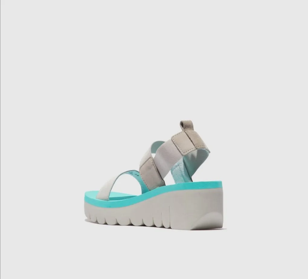 Fly London Cupido Mynt Wedge sandal. Only size 8 left.