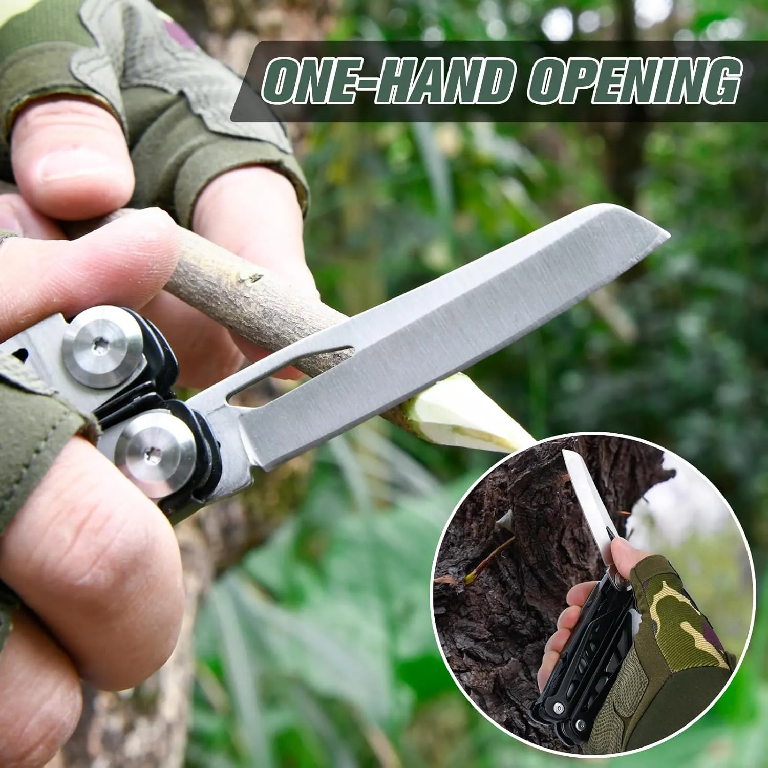 FLYHOMES Multitool 16-in-1 Multi tool Pliers with Springs Scissors Screwdriver and Saw… Gift for men Professional for Camping Survival Tools and Outdoor Adventures (Black)