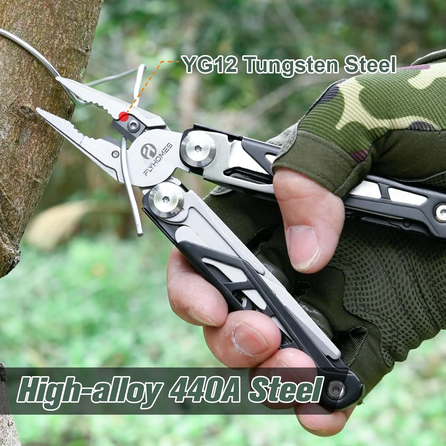 FLYHOMES Multitool 16-in-1 Multi tool Pliers with Springs Scissors Screwdriver and Saw… Gift for men Professional for Camping Survival Tools and Outdoor Adventures (Black)