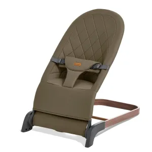 Foldable Baby Bouncer, Baby Bouncer Seat with 3 Adjustable Heights, Portable Newborn Rocker, Ergonomic Bouncer Seat for Natural Bounce, Bouncer for Babies 0-6 Months, Soft Cotton (Green)