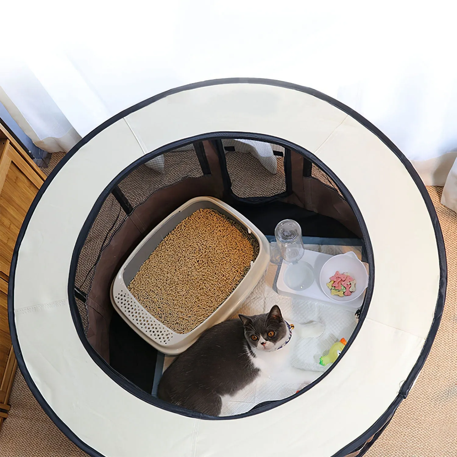 Foldable Dog Playpen with Carry Bag – Portable & Waterproof