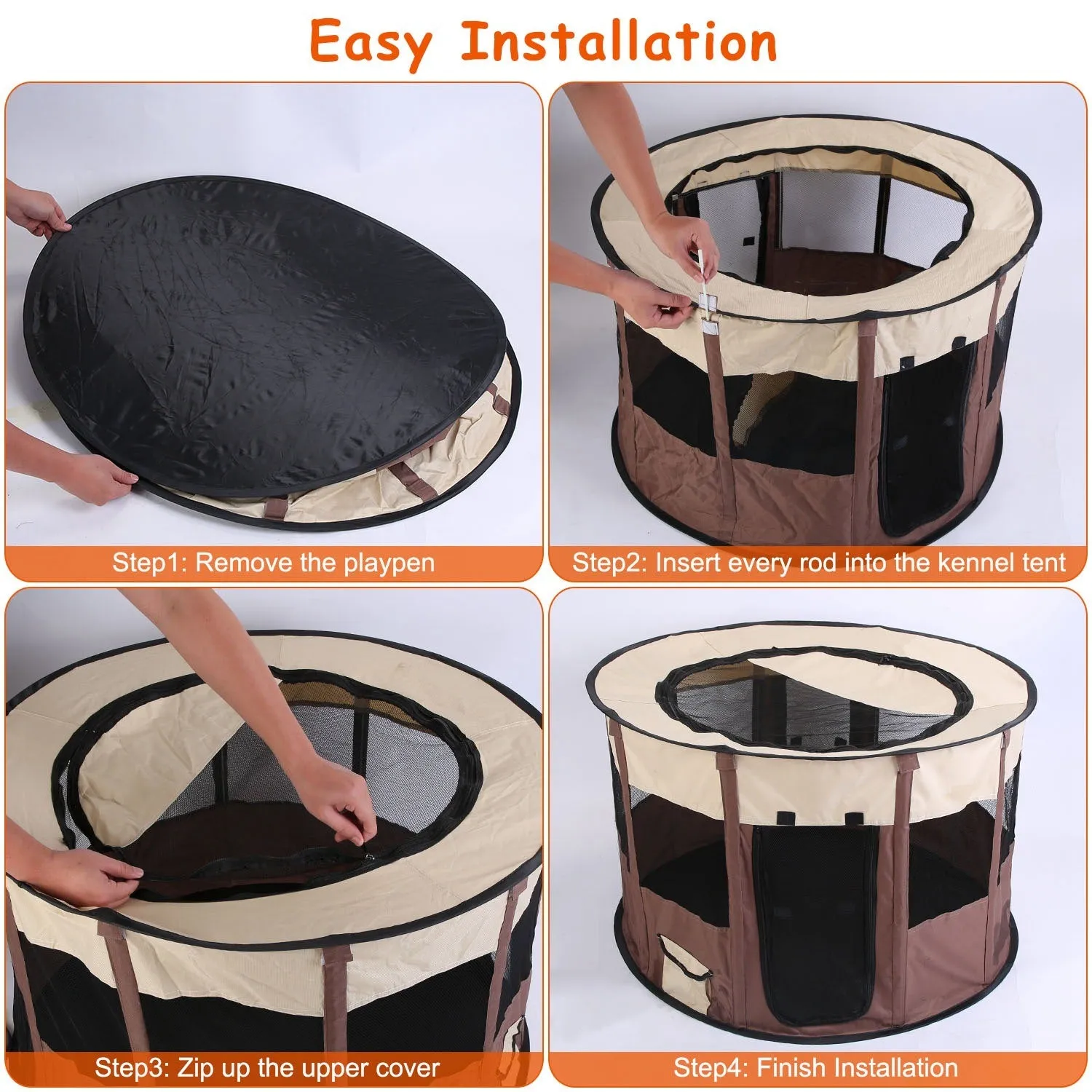 Foldable Dog Playpen with Carry Bag – Portable & Waterproof