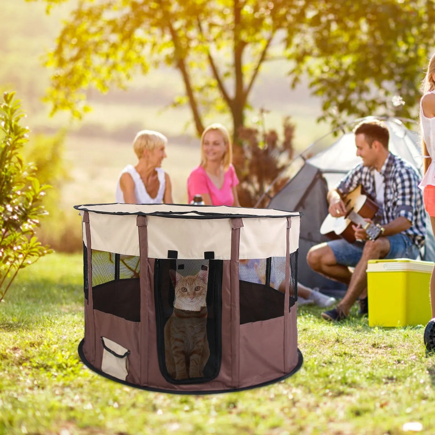 Foldable Dog Playpen with Carry Bag – Portable & Waterproof
