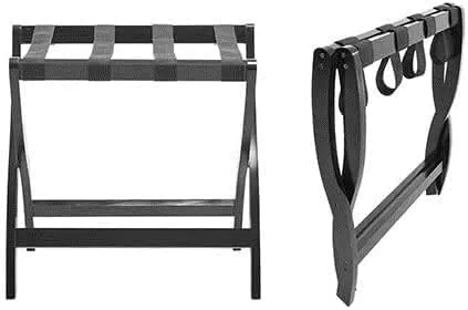 Foldable Luggage Rack for Hotel Guest Room, Suitcase Stand Solid Wood Foldable Travel Bag Floor-Standing Nylon Bandage Hotel Movable
