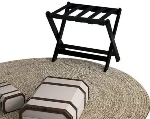 Foldable Luggage Rack for Hotel Guest Room, Suitcase Stand Solid Wood Foldable Travel Bag Floor-Standing Nylon Bandage Hotel Movable