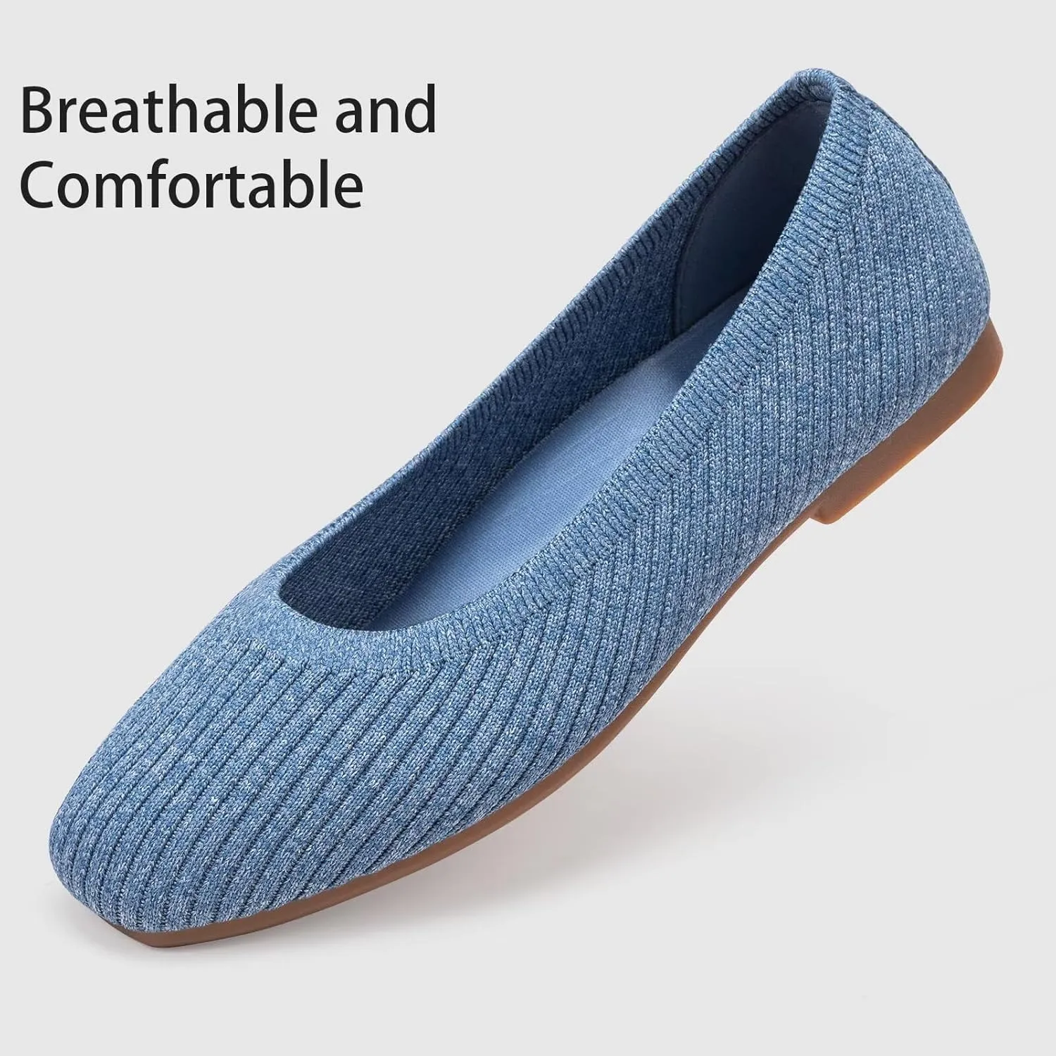 Frank Mully Women's Flats Square Toe Flats Comfortable Slip on Washable Ballet Flats Shoes for Women Dressy Work