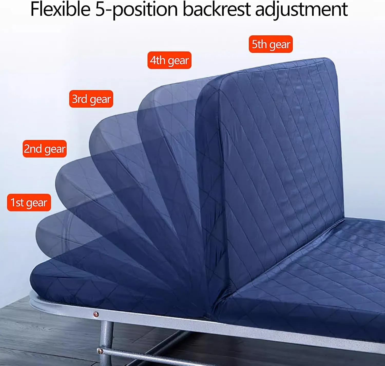 Generic Portable Folding Bed with Mattress 5 Adjustable Backrests Folding Camping Cot for Adults with High Rebound Cotton Filling Perfect for Camping(Brown,188 * 110 * 28cm)