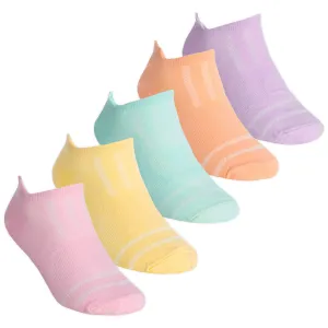 Girls Trainer Liner Low Cut Ankle Arch Support Socks 5 Pairs - Light Pink