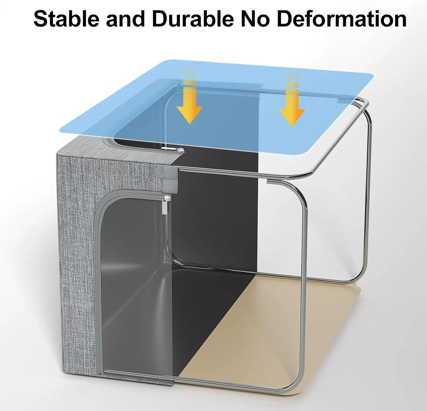GoMaihe Clothes Storage Bin with Metal Frame: 6-Pack Stackable Clothing Storage Bin with Lid for Closet, Fabric Storage Bag Organizer Boxes for Sweaters T-Shirts Bedding Towels 40L
