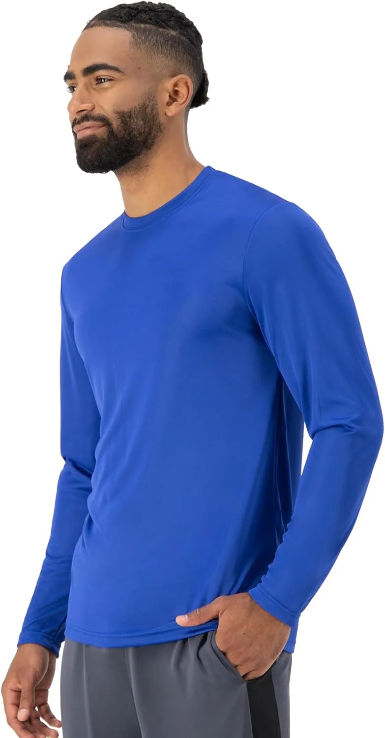 Hanes Sport Performance Long Sleeve T-Shirt, Performance Athletic Shirt, 2 and 4 Packs, 40  UPF Protection