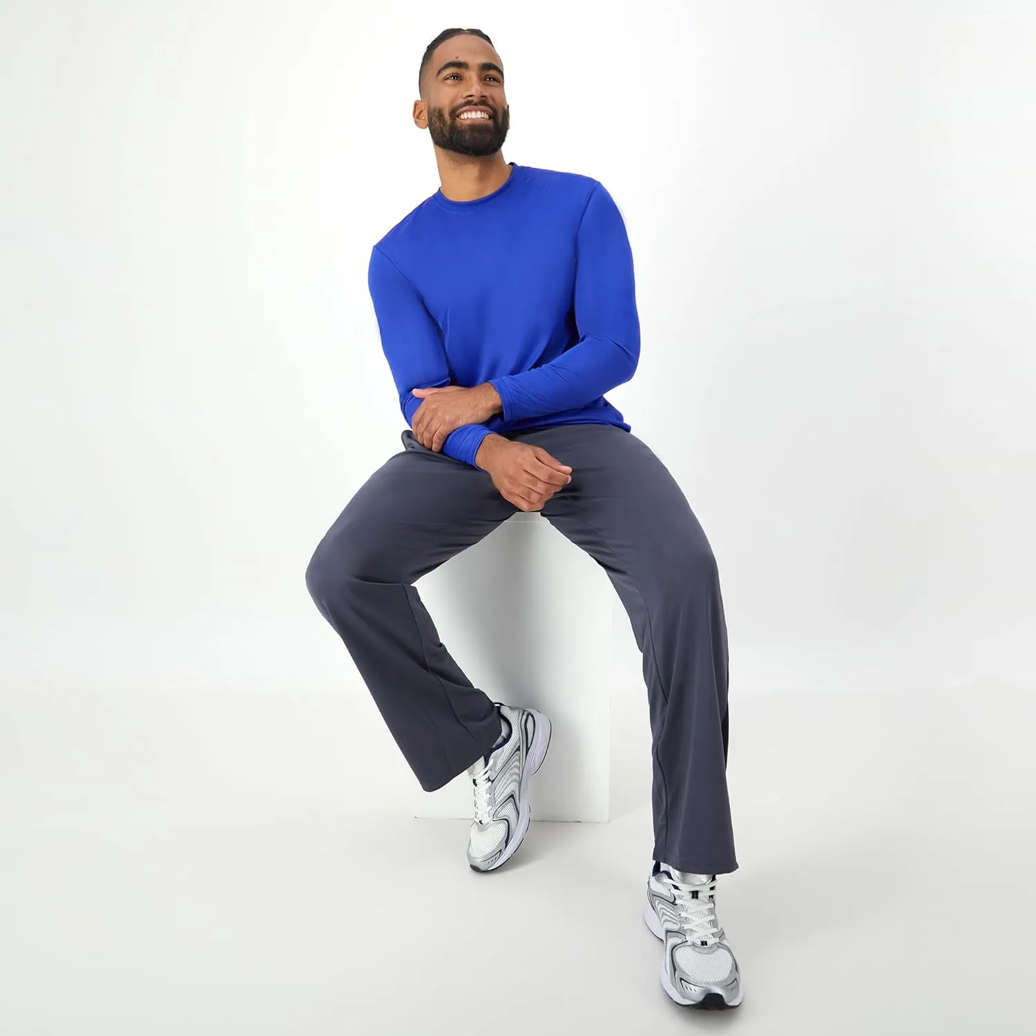 Hanes Sport Performance Long Sleeve T-Shirt, Performance Athletic Shirt, 2 and 4 Packs, 40  UPF Protection