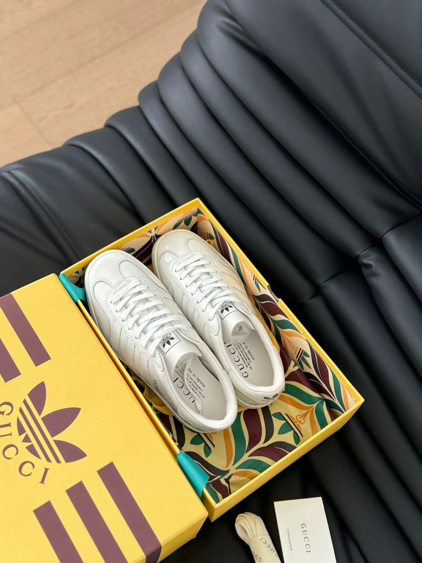 Hassle-free CALFSKIN GG GAZELLE & WHITE ADIDAS Gucci SNEAKER Energy-efficient