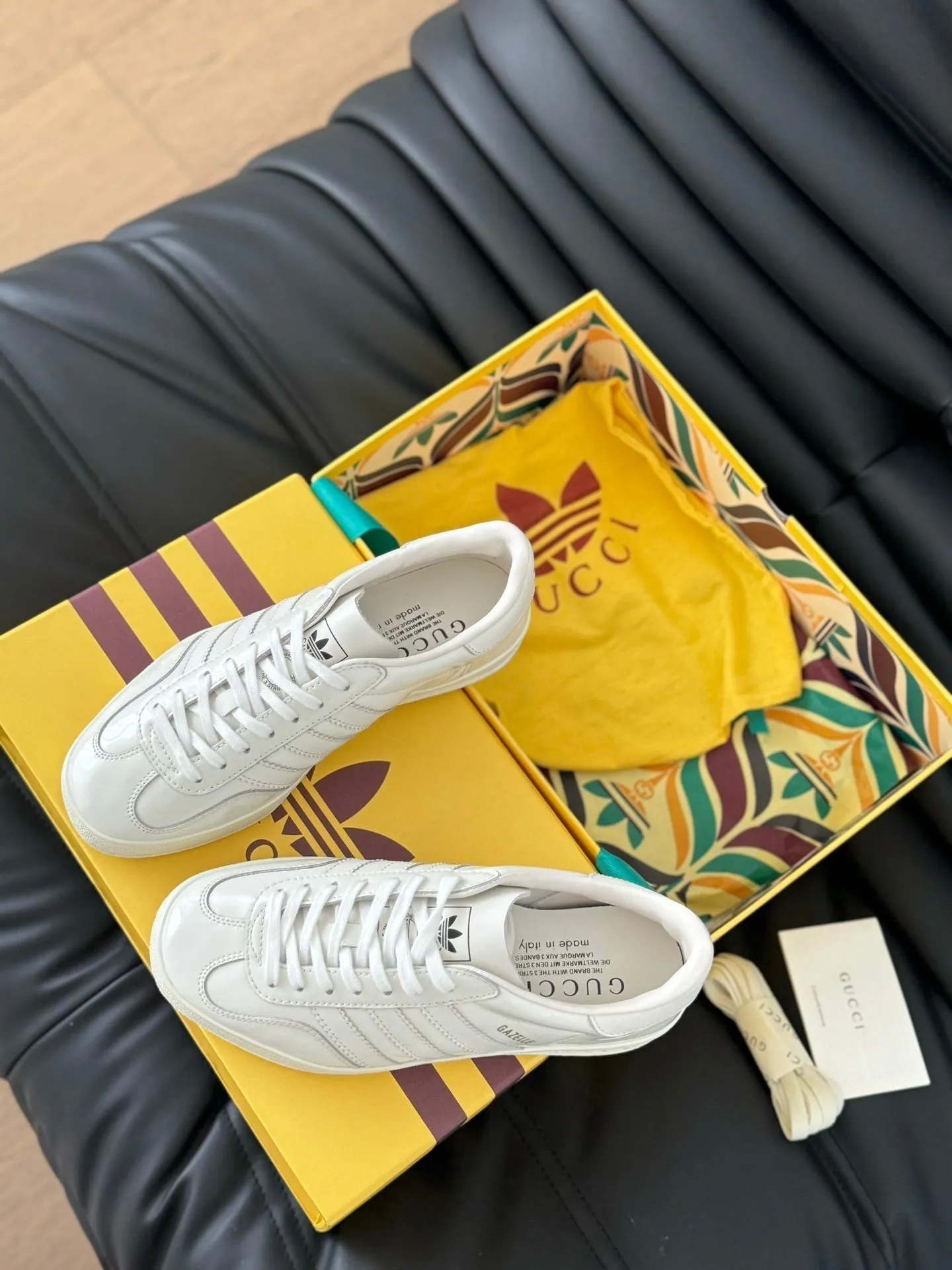 Hassle-free CALFSKIN GG GAZELLE & WHITE ADIDAS Gucci SNEAKER Energy-efficient