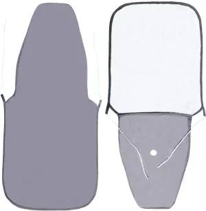 Heat-Resistant Ironing Board Cover - Waterproof, Non-Slip, Machine-Washable Cotton Pad for Drawer Foldable Boards 12x32 Inch, Durable & Easy-Change Design (Dark Gray)