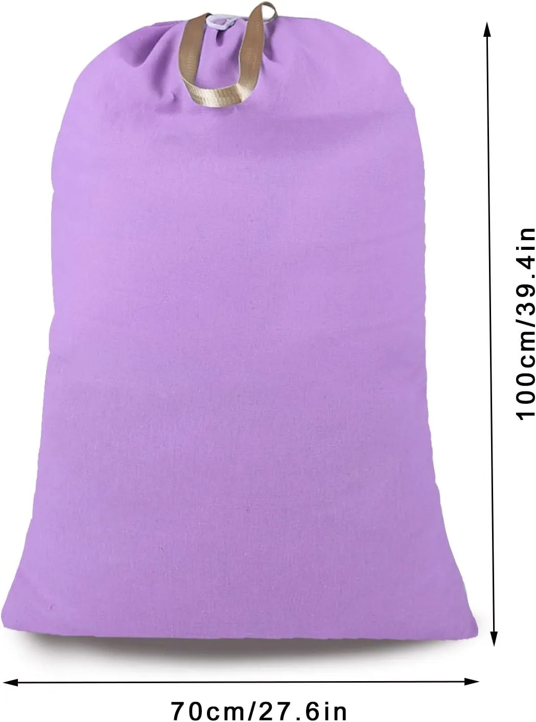 Heavy Duty Laundry Bag with Drawstring and Handle, Extra Large Travel Dirty Clothes Bag for Laundromat and Household, Durable Rip-Stop Laundry Hamper Liner, 28 x 40 Inch, Purple