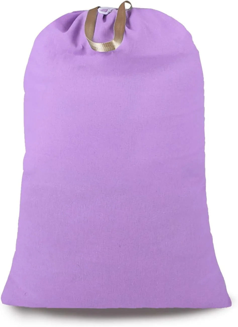 Heavy Duty Laundry Bag with Drawstring and Handle, Extra Large Travel Dirty Clothes Bag for Laundromat and Household, Durable Rip-Stop Laundry Hamper Liner, 28 x 40 Inch, Purple