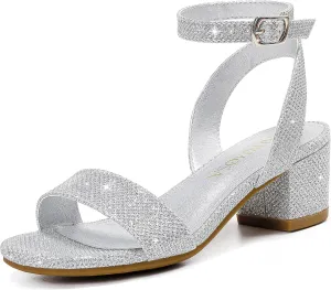 High Heels for Kids Open Toe Dress Shoes for Girls Ankle Strap Pump Shoes Flower Girl Sandals Wedding Party for Little Big Kids