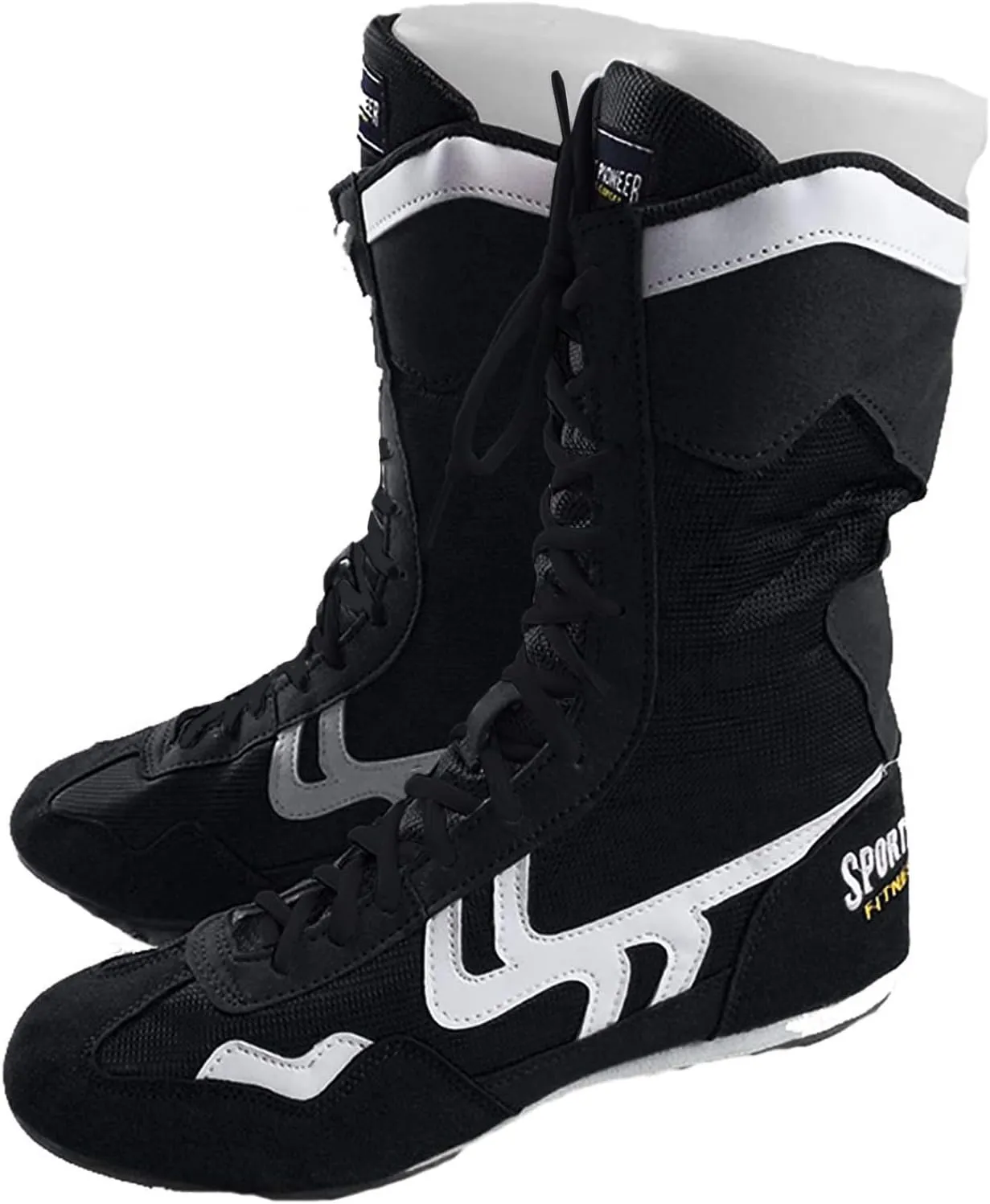 High Top Boxing Shoes, Ladies Kickboxing Fighting Sneakers Lightweight Wrestling Trainer for Women