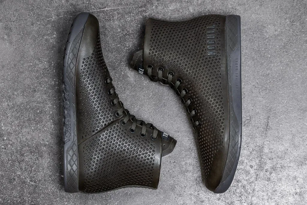 HIGH-TOP OLIVE LEATHER TRAINER (MEN'S)