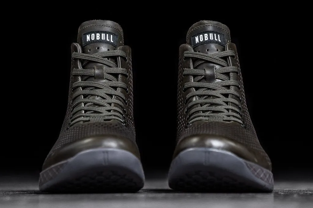 HIGH-TOP OLIVE LEATHER TRAINER (MEN'S)