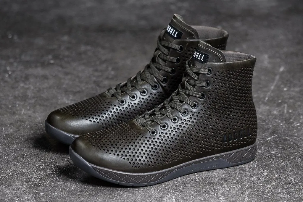 HIGH-TOP OLIVE LEATHER TRAINER (MEN'S)