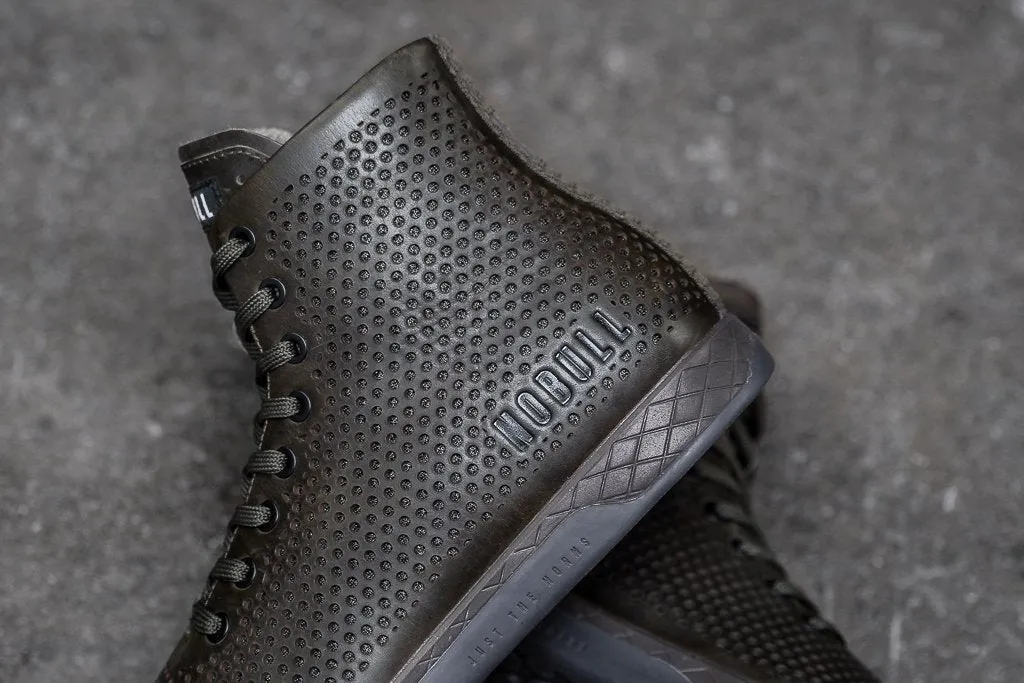 HIGH-TOP OLIVE LEATHER TRAINER (MEN'S)