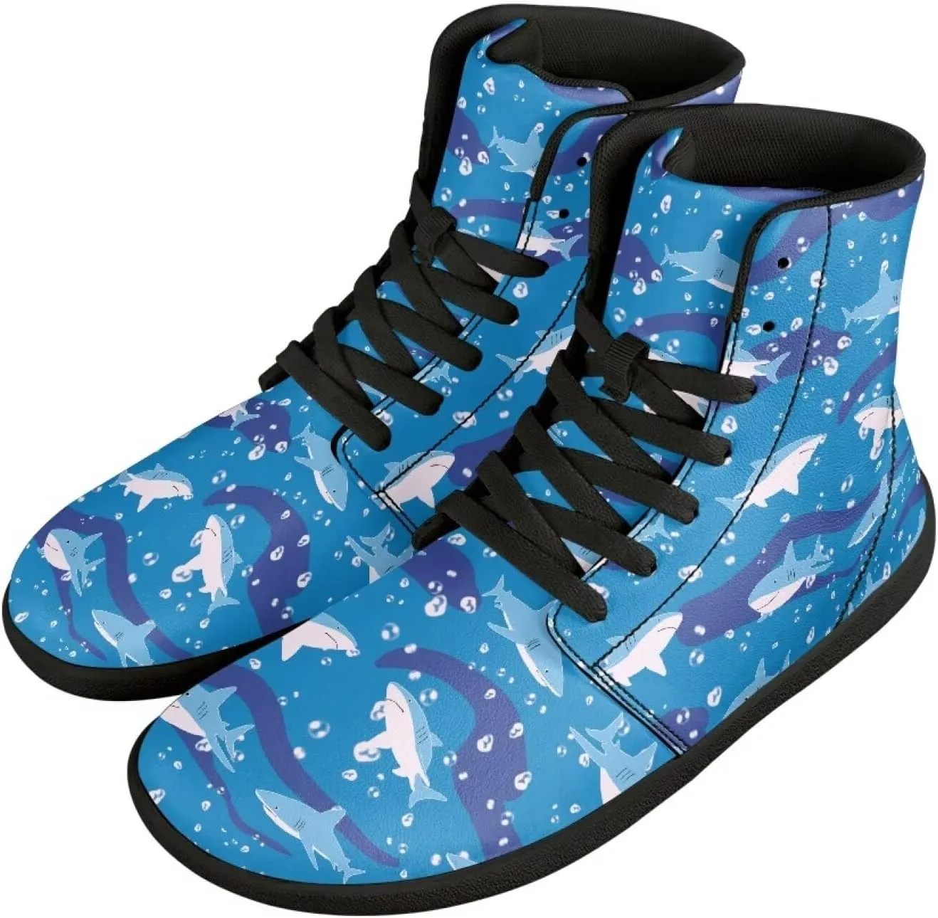 High Top Sneakers Women's Minimalist Barefoot Shoes | Zero Drop Sole | Wide Width Fashion Sneaker Size 36-48