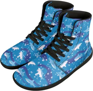 High Top Sneakers Women's Minimalist Barefoot Shoes | Zero Drop Sole | Wide Width Fashion Sneaker Size 36-48