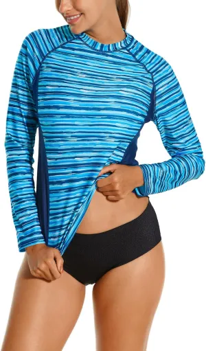 HODOSPORTS Women's UPF 50  Rash Guard Swimsuit UV Sun Protection Swim Shirt Long Sleeve