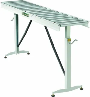 HTC HRT-70 Adjustable Folding Roller Conveyor Table 66-Inch length by 15-Inch wide 17-Ball Bearing Rollers , White