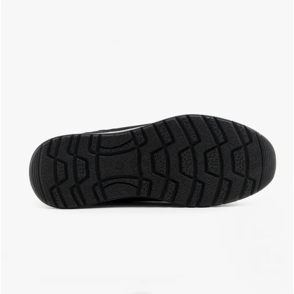 Hush Puppies JOSEPH Mens Leather Lace-Up Trainers Black Nubuck
