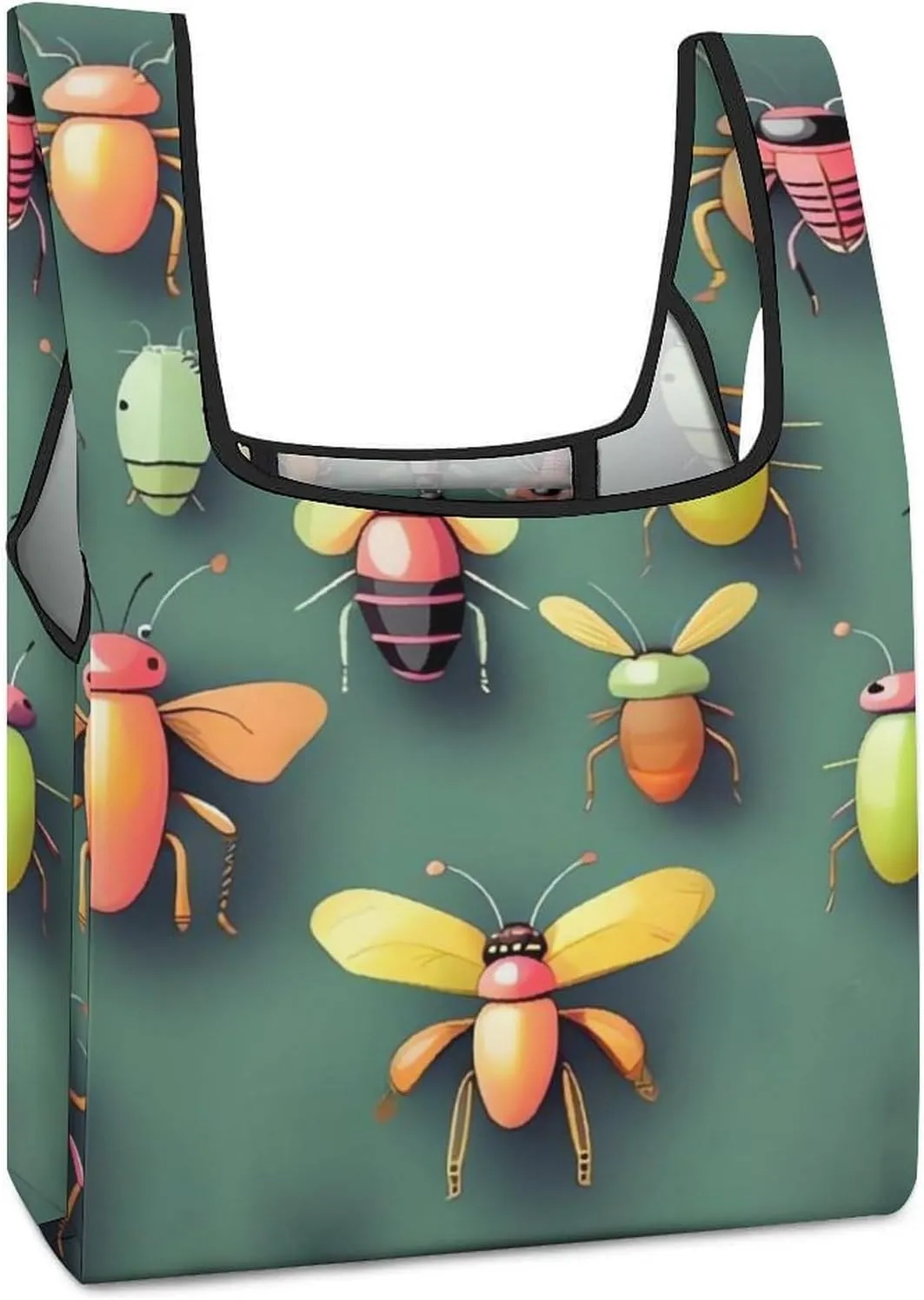 Insect Atlas Tote Bag Reusable Shopping Handbag Washable Foldable Grocery Tote for Picnic Shopping