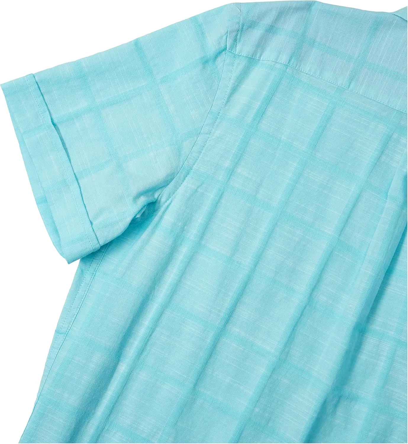 IZOD Men's Saltwater Short Sleeve Windowpane Button Down Shirt