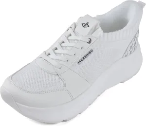 JACKSHIBO Slip in Women Hands Free Shoes Wide Toe Box Slip On Walking Athletic Tennis Sneakers Arch Support Plantar Fasciitis Orthopedic Width Shoes Cushion Thick Zero Drop Sole with Metatarsal Pad