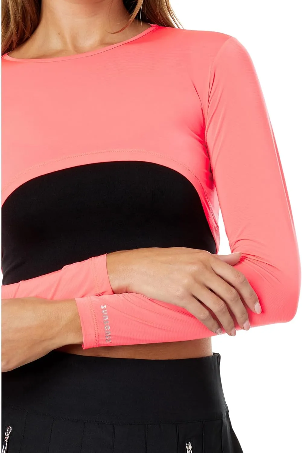 Jamie Sadock Sunsense® 35 SPF Lightweight Long Sleeve Crew Neck Crop Layering Top
