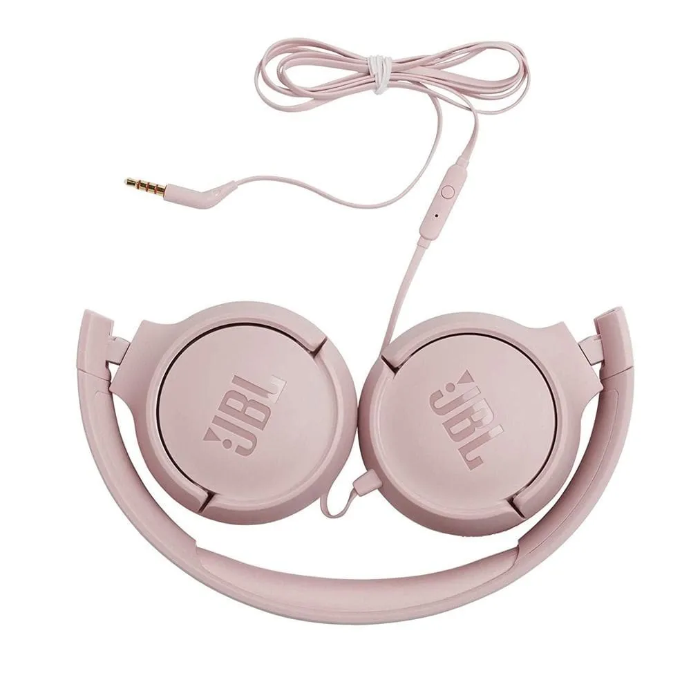 JBL T500 Wired On-Ear Headphones with Mic - Pink