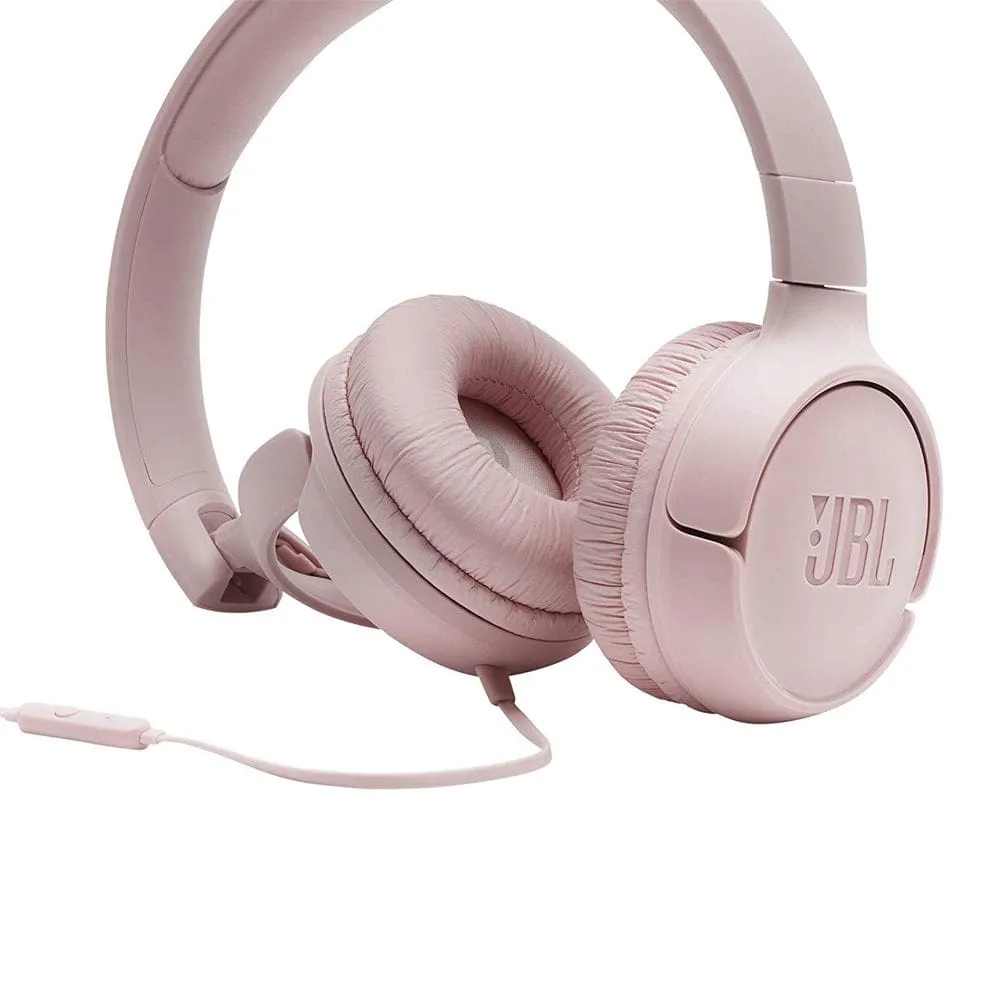 JBL T500 Wired On-Ear Headphones with Mic - Pink